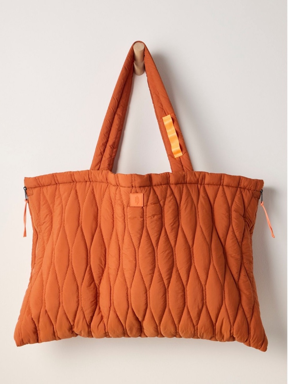 Free People FP Movement Fold Out Blanket Tote Bag Packable Orange Terra Cotta